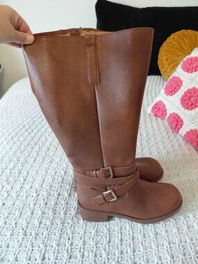 Torrid Brown Extra-Wide Calf Knee-High Buckle Detail Boots- Size 8.5